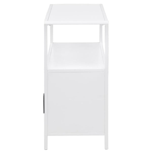 Amherst - 2-Door Radio Weave Cane Metal Accent Cabinet - White