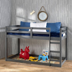 Make bedtime fun again with the Gaston Loft Bed. This sturdy piece was carefully crafted with selected solid pine wood. Easy access guardrails are included for added safety. As well as a built-in ladder for easy access to and from the top bed. Featuring a