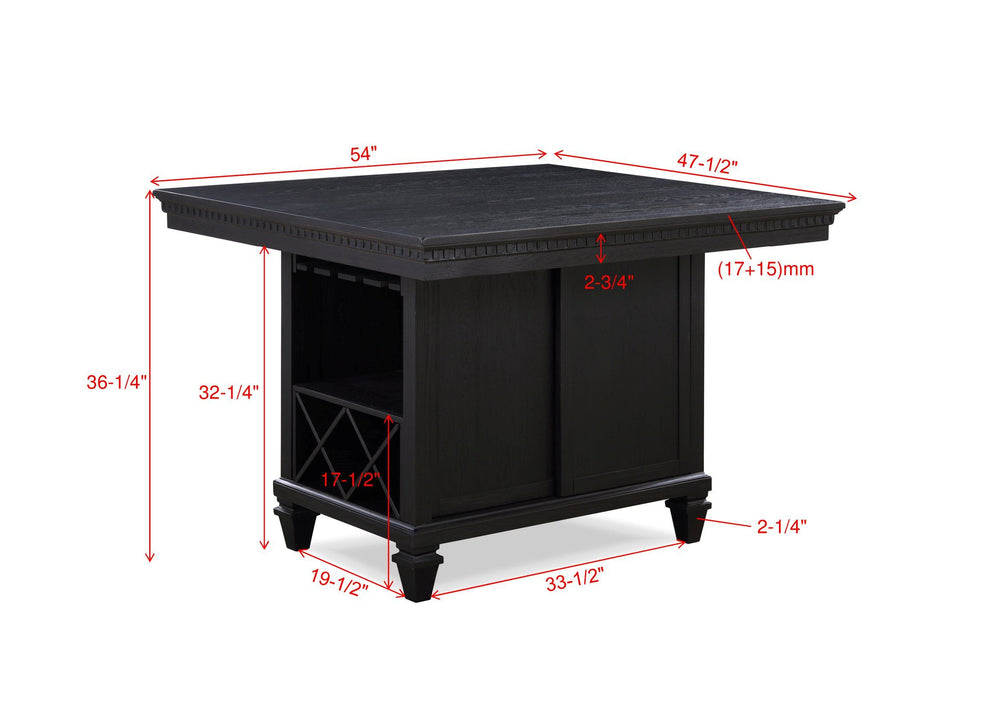 Regent - Counter Height Table Base - Charcoal Black