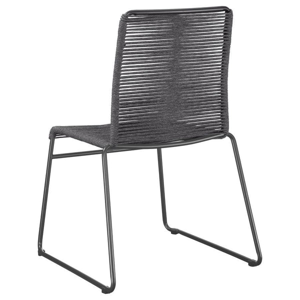 Jerome - Woven Rope Stackable Side Chair (Set of 2) - Charcoal