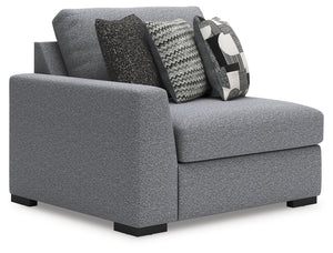 This left-arm facing corner chair is made with Next-Gen Nuvellaâ„¢ (polyester) fade-resistant, washable fabric. Fully finished on all sides, it pairs with other items in the series to make a modular sectional.<br><br><b>Additional Dimensions</b><br><ul><l