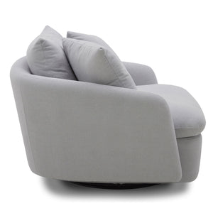 Boomer - Large Swivel Chair With 2 Toss Pillows (Set of 2) - Dove Gray