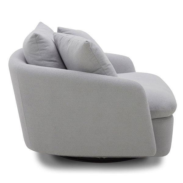 Boomer - Large Swivel Chair With 2 Toss Pillows (Set of 2) - Dove Gray