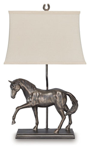 Why settle for standard light fixtures when this table lamp adds so much traditional charm to your space? It beautifully captures the equine form in detail, with an antiqued bronze-tone finish adding to its regal air. Whether it-'s lighting a living area,