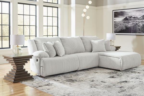 Top Tier - Alloy - 3-Piece Reclining Sectional Sofa With Raf Press Back Chaise