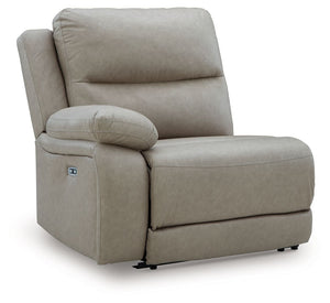 This left-arm facing power recliner is made with faux leather upholstery. It pairs with other items in the series to make a modular sectional.<br/><br/><b>Product Features</b><ul><li>Compatible with other 99201 items, sold separately</li></ul><br/>