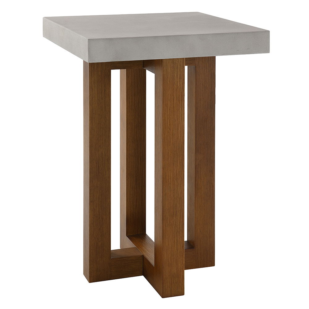 Elevate your space with the Keven table set, a perfect blend of industrial chic and rustic elegance. Featuring a striking faux concrete finish table top and a robust wooden base, this set exudes modern sophistication. The cross shaped design of the base a