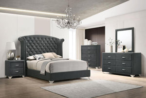 Melody - Upholstered 2-Drawer Nightstand - Gray