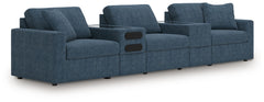 Looking cool and contemporary is great. But when it comes down to it, youâ€™re all about low-maintenance lounging. With the performance fabric on this sectional with audio system, cleaning spills is a breeze. Its customizable modular design caters to your