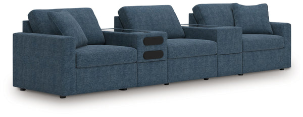 Looking cool and contemporary is great. But when it comes down to it, youâ€™re all about low-maintenance lounging. With the performance fabric on this sectional with audio system, cleaning spills is a breeze. Its customizable modular design caters to your