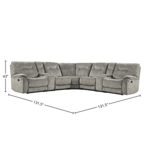 Cooper - 7 Piece Modular Manual Reclining Sectional - Shadow Natural