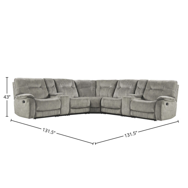 Cooper - 7 Piece Modular Manual Reclining Sectional - Shadow Natural