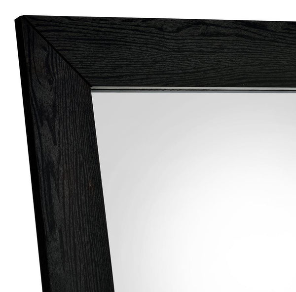 Cadence - Tempered Glass Full Length Standing Mirror - Black Oak
