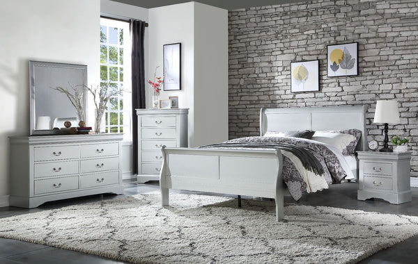 Bring casual elegance into your home with the Louis Phillipe bedroom collection. An eye-catching sleigh bed lies at the heart of this classic bedroom set. Crafted with selected wood and veneers is available in different finishes to choose. This beautiful 