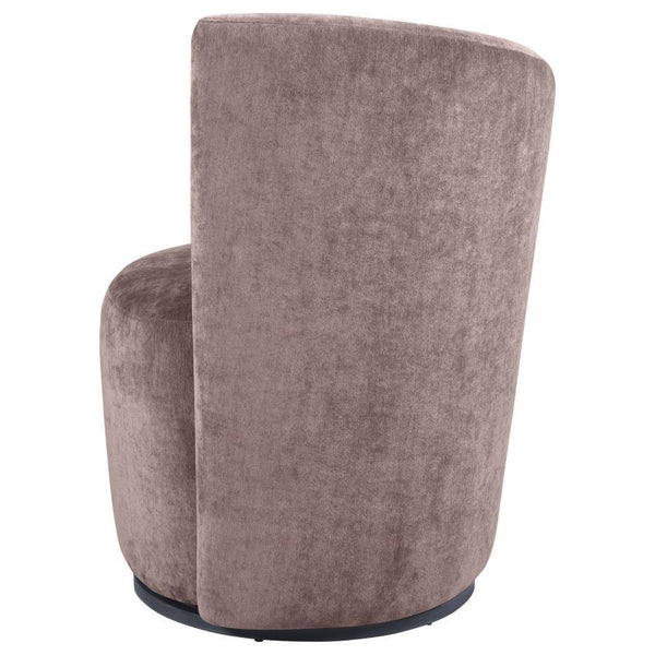 Nueva - Upholstered Swivel Chair Curved Backrest - Blush