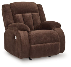 There-'s no need to sacrifice looks for comfortâ€”this power rocker recliner serves up both, plus a richly relaxed sense of style. Its chocolate-hued velvet upholstery is ultra soft, with a plush waffle weave for an added layer of interest. The overstuffe