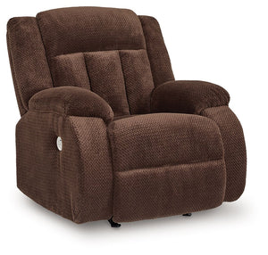 There-'s no need to sacrifice looks for comfortâ€”this power rocker recliner serves up both, plus a richly relaxed sense of style. Its chocolate-hued velvet upholstery is ultra soft, with a plush waffle weave for an added layer of interest. The overstuffe