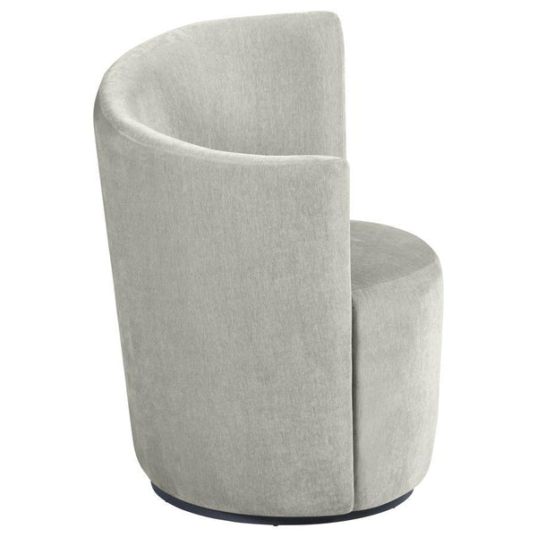 Nueva - Upholstered Swivel Chair Curved Backrest - Dove Gray