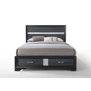  clean lines and contemporary style. Features panel headboard