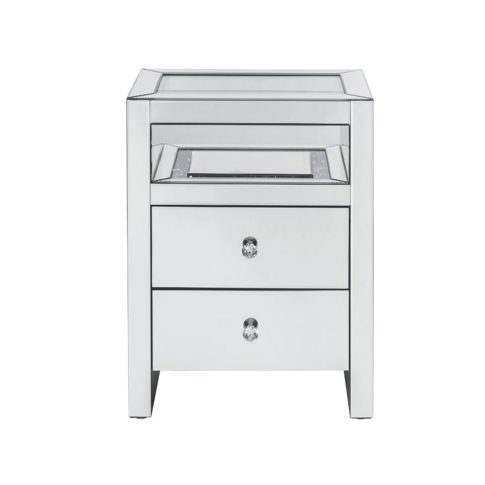 Style and storage abound in the ample and functional design of the Malish occasional table. Two drawers and open compartment offer plentiful enclosed storage for remotes, magazines, or any other items you prefer to keep close at hand. At night, you can tu