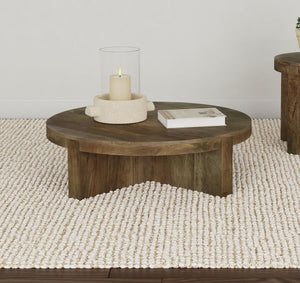  solid profile of a modern wooden coffee table. Crafted in exquisite mango wood
