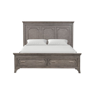  this bed boasts enduring strength and durability. Its multi-step gray finish enhances the natural bea