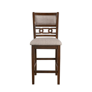 Gia - 3 Piece Dining Set (Counter Drop Leaf Table & 2 Chairs) - Cherry - Fabric