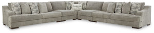 Get a leg up on comfort with this sectional. Sumptuously soft smoke gray upholstery welcomes you with open arms. A versatile performer, this stylish sectional steps in as a contemporary spot for impromptu entertaining.<br/><br/><b>Product Features</b><ul>