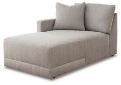 This left-arm facing corner chaise is made with polyester/cotton/nylon upholstery. Fully finished on all sides, it pairs with other items in the series to make a modular sectional.<br><br><b>Additional Dimensions</b><br><ul><li>Seat depth: 54-"</li><li>Se
