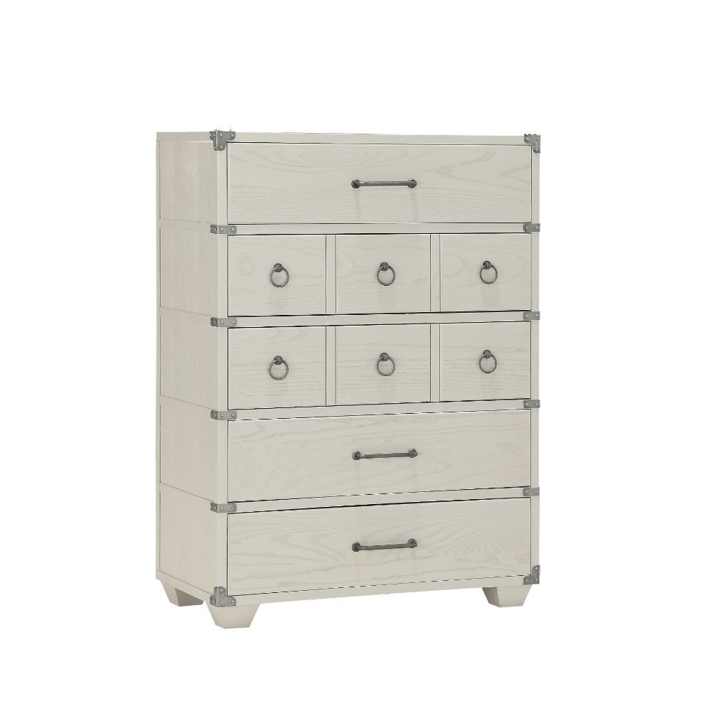 5 Drw Drawer: GLIDE) Side Metal, (Ball Bearing), DOVETAIL) English, Manual-Close, Hardware: Double Pull-Knobs CONSTRUCTION] Wooden Frame w/Metal Industrial Braces, Wooden Block Leg (Pine & Poplar)<br/><br/><b>Product Features</b><ul><li>Case: 1Pc/1Ctn</li