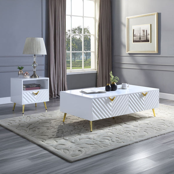 Gaines - Coffee Table - White High Gloss Finish