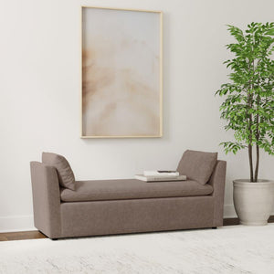  this backless design is ideal for a cozy primary suite or stylish living room. It features Asian hardwood framing for excellent durab