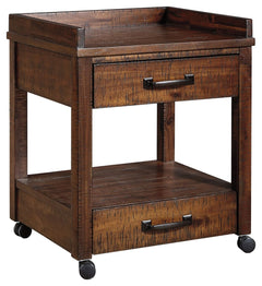 Leaning toward a casually cool look with a touch of rustic industrial flair? This printer stand takes a fresh stance on style. Two smooth-gliding drawers with dovetail construction reflect high quality that never goes out of fashion. Set on casters for ea