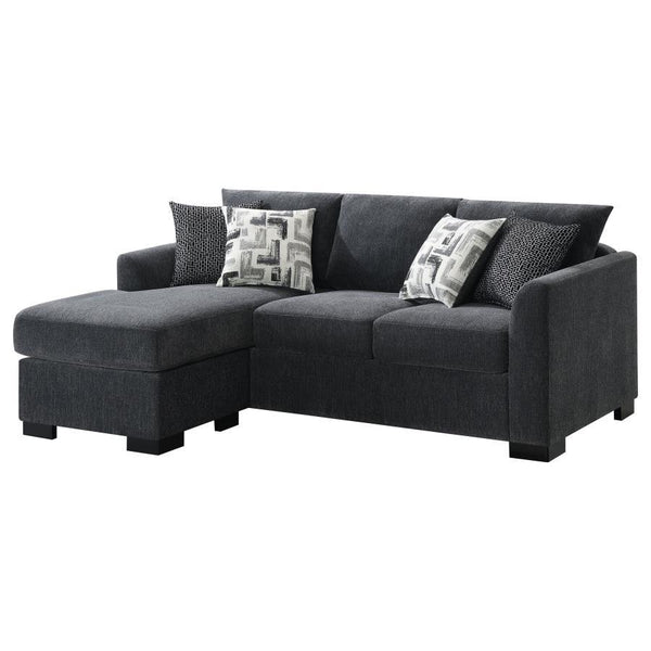 Storey - Upholstered Sleeper Sectional Chaise Sofa - Dark Gray