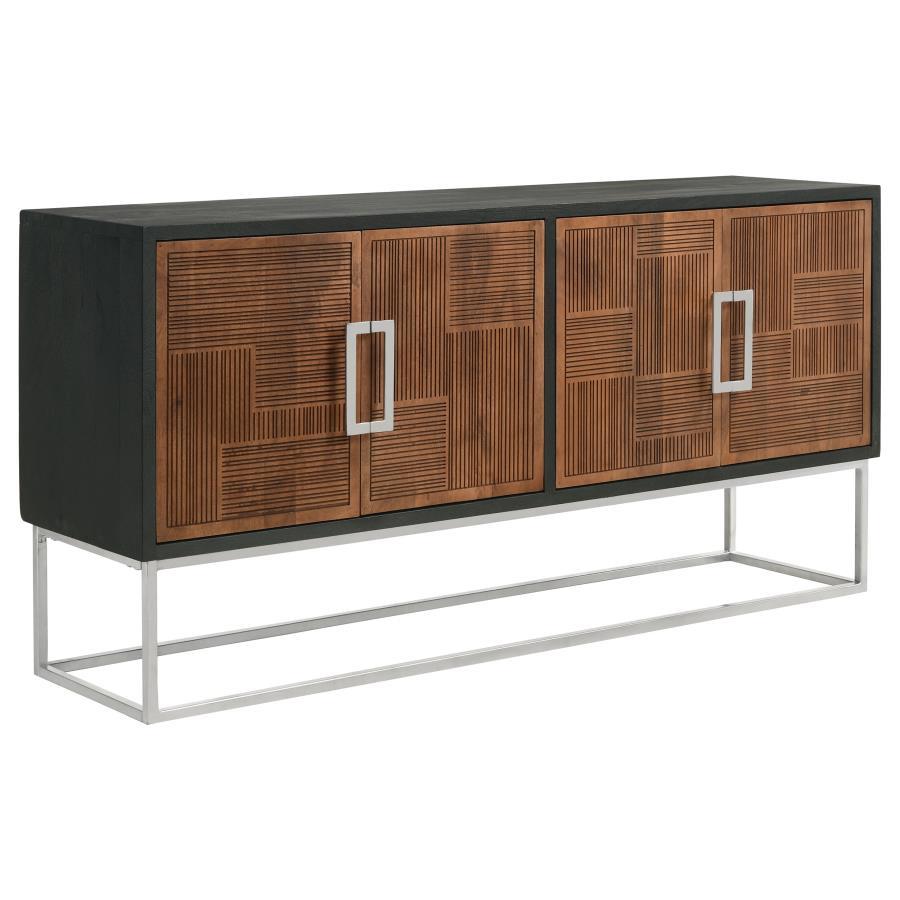 Asian inspiration creates the decadence you seek in outfitting a dining room or living space. This accent cabinet reflects a level of minimalism dressed up with gorgeous finishes to create an exotic ambiance with plenty of function. Rich walnut finish man