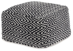 A handwoven geometric design in a color scheme that fits every decor. Those are just a few of the things to love about this casually cool pouf. Whether itâ€™s used as a comfy footrest or staged beside a coffee table or chairside, this easy-to-stow piece i