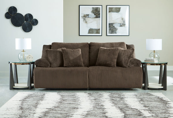 Top Tier - Chocolate - 2-Piece Reclining Sectional Loveseat