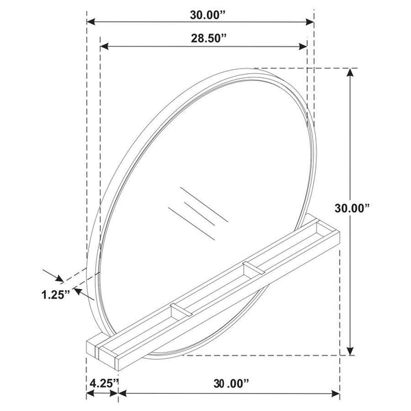 Arini - Round Vanity Wall Mirror With Shelf - Sand Wash