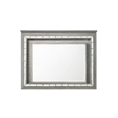 Mirror with Beveled Edge (4mm) Touch-LED Light Shape: Rectangular Orientation: Landscape (Horizontal)<br/><br/><b>Product Features</b><ul><li>Case: 1Pc/1Ctn</li><li>Finish: Light Gray Oak</li><li>Style: Glam</li><li>Materials: Wood, Touch LED Light, Mirro
