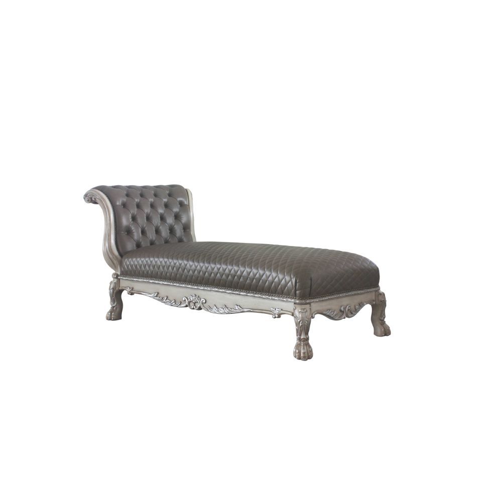 KD Leg, w/1 Pillow, Button Tufted (Inside Backrest) Padded Seat & Back: PU Cushion with Nailhead Trim Tight Back & Seat Cushion Oversized Claw Legs Base w/Raised Scrolled Molding Trim with Vintage Hand-Brushed (Poly Resin)<br/><br/><b>Product Features</b>