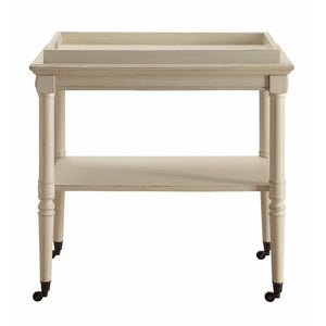  the table has fitted metal casters for mobility and in a style to tie in with 