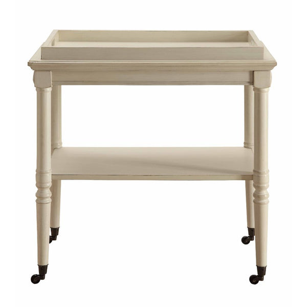  the table has fitted metal casters for mobility and in a style to tie in with 