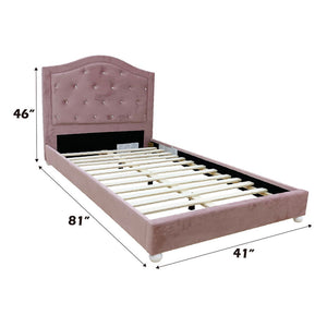 Reggie - Twin Bed - Pink Fabric