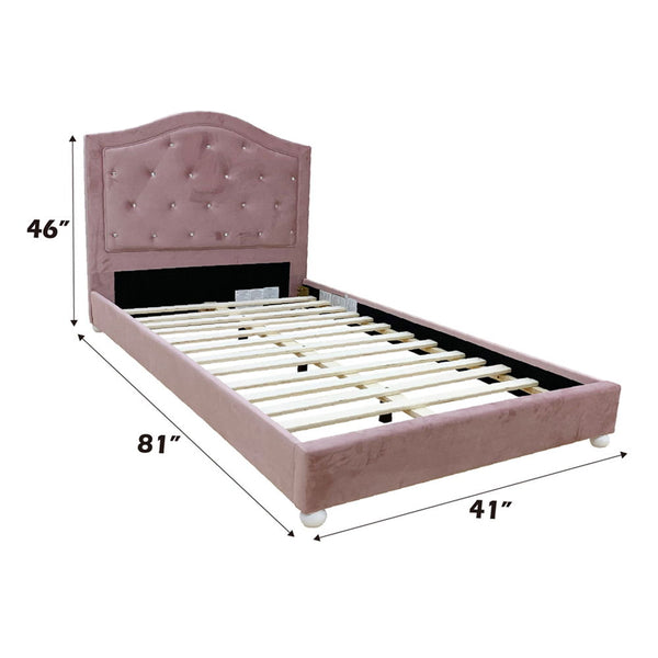 Reggie - Twin Bed - Pink Fabric