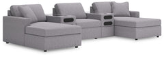 Looking cool and contemporary is great. But when it comes down to it, youâ€™re all about low-maintenance lounging. With the performance fabric on this sectional with chaise, cleaning spills is a breeze. Its customizable modular design caters to your ever-