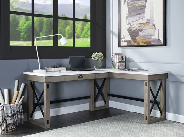 Talmar - Writing Desk - Marble Top & Rustic Oak Finish