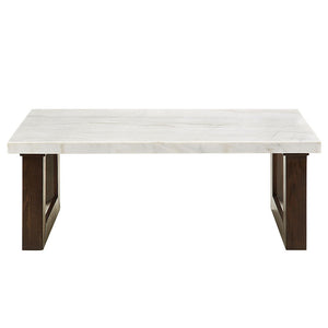 Edwyn - Coffee Table With Marble Top - White