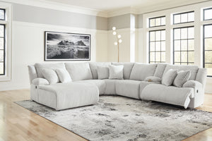 Top Tier - Alloy - 6-Piece Reclining Sectional With Laf Chaise