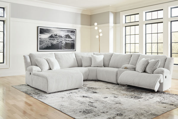 Top Tier - Alloy - 6-Piece Reclining Sectional With Laf Chaise