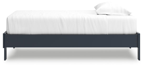 Simmenfort - Navy Blue - Twin Platform Bed